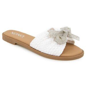XOXO Women's Maxine Flat Sandal Size 8 M  OFF WHITE